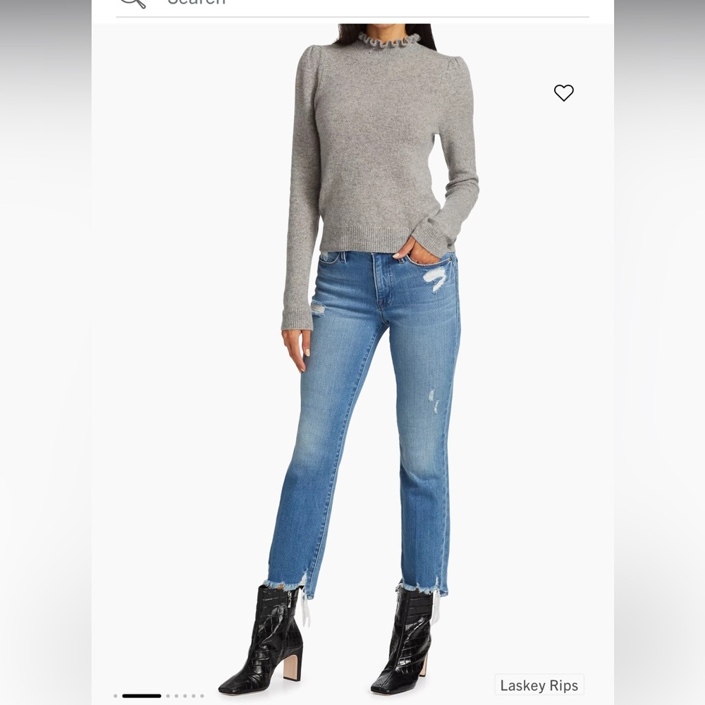 New Waisted
Frame
Le High High-Rise Distressed Stretch Straight-Leg Jeans